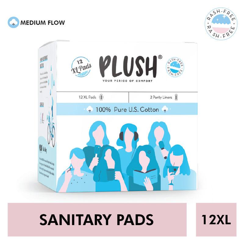 plush 100% pure us cotton ultra thin rash free natural sanitary pads