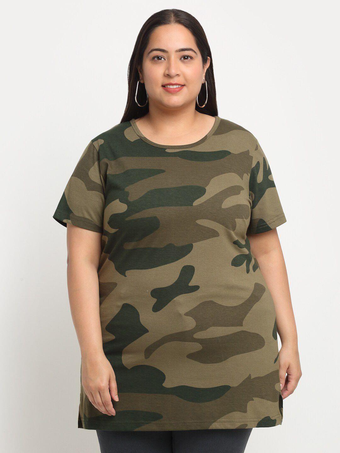 pluss camouflage printed cotton t-shirt