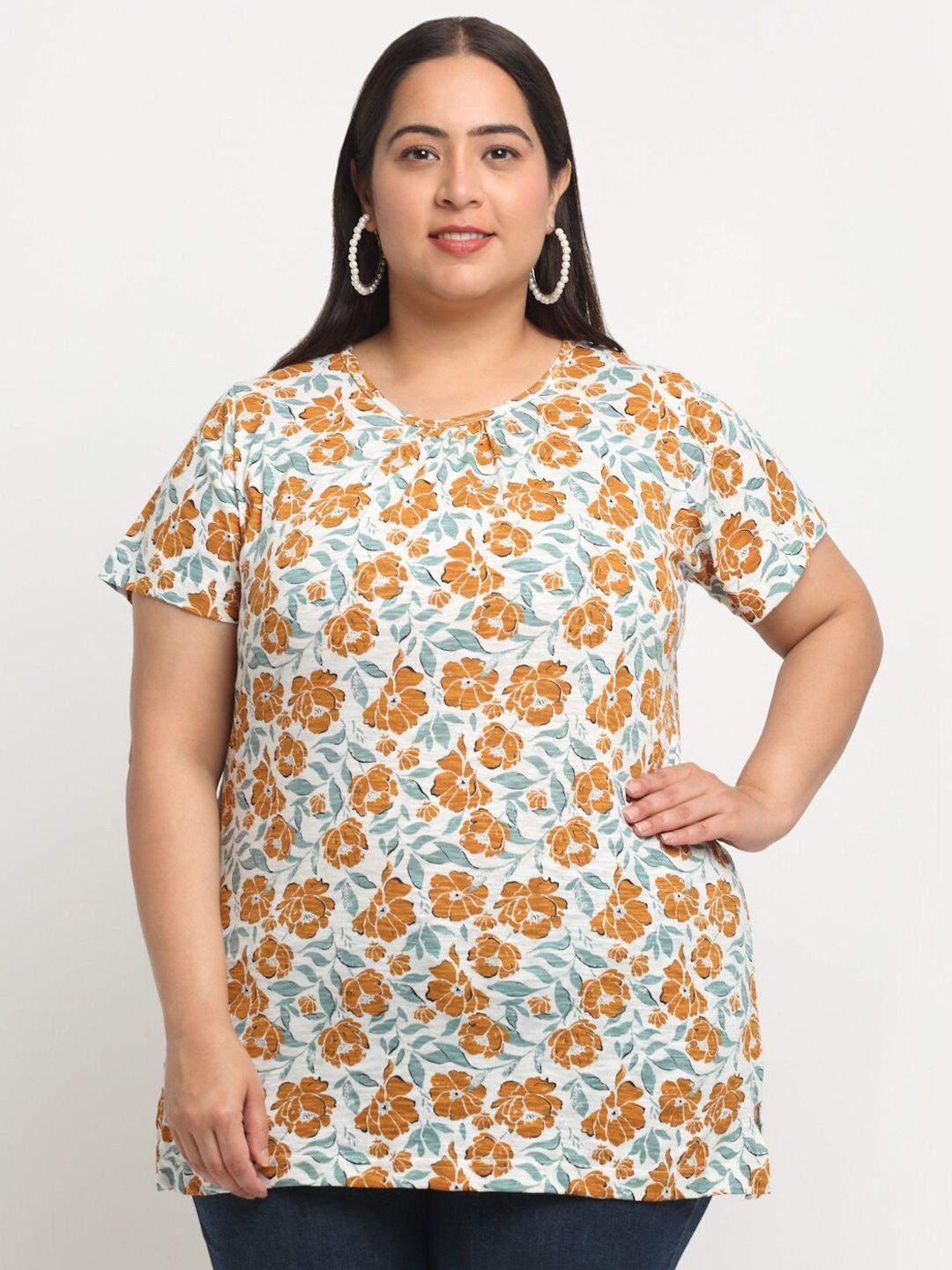 pluss-plus-size-floral-printed-cotton-t-shirt