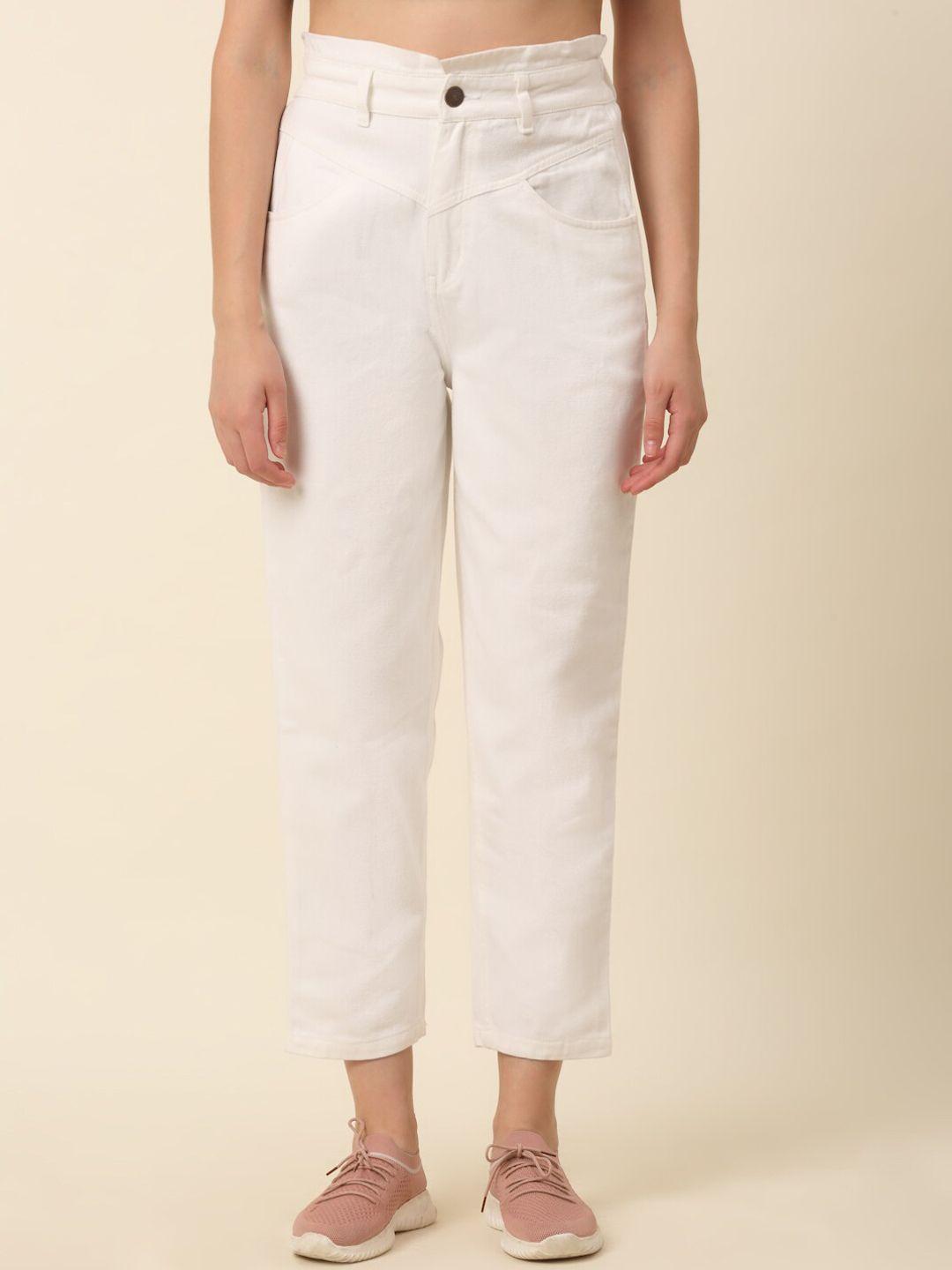 pluss women white stretchable jeans