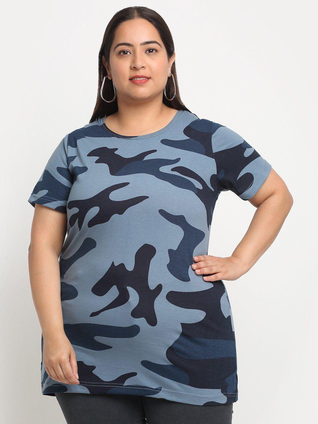 pluss  plus size printed cotton t-shirt