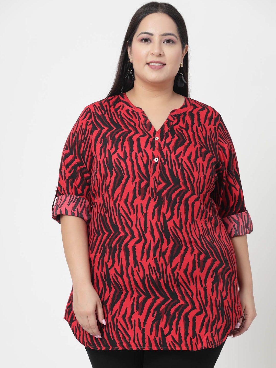 pluss animal printed casual top