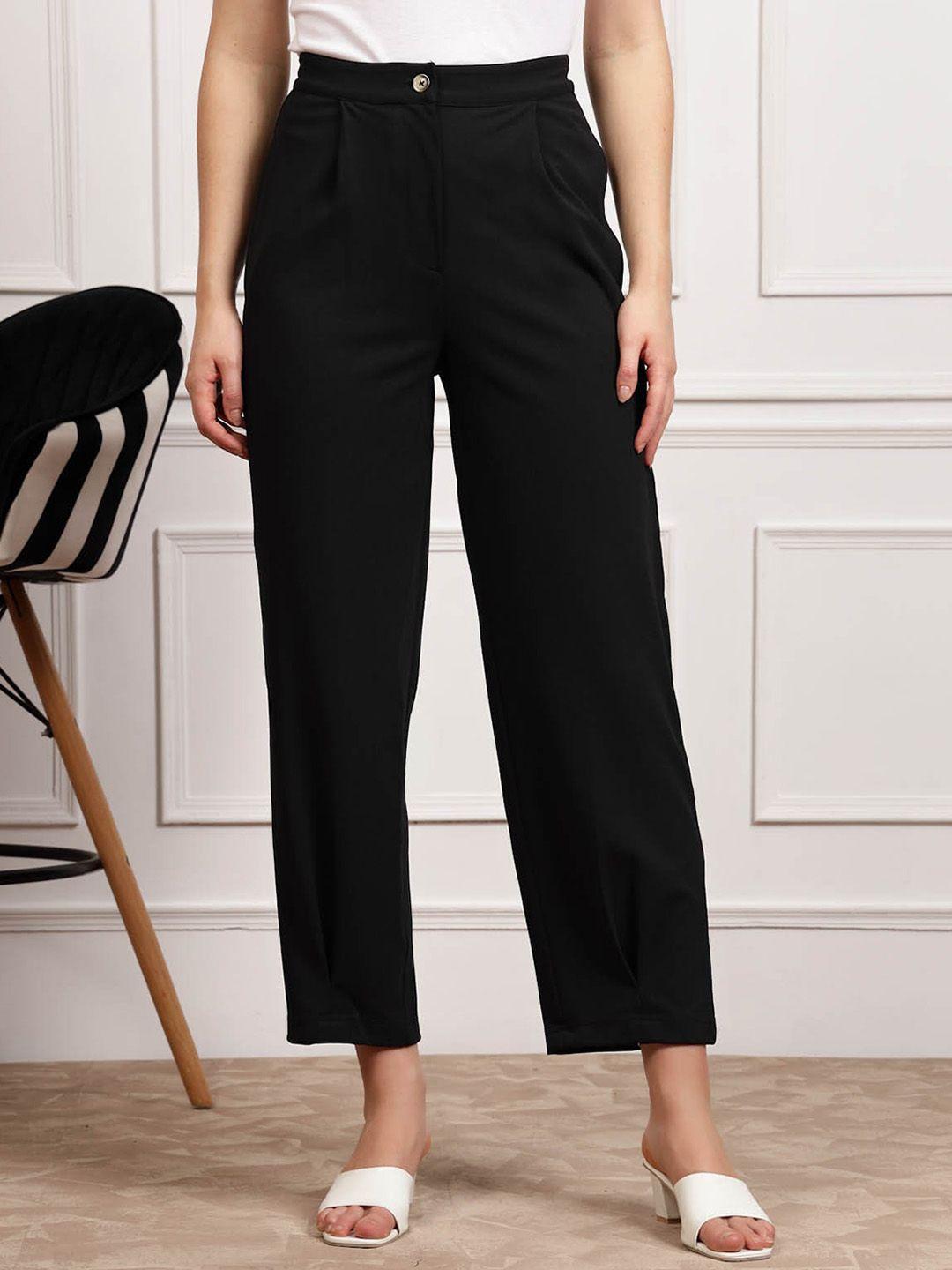 pluss black women mid rise trousers