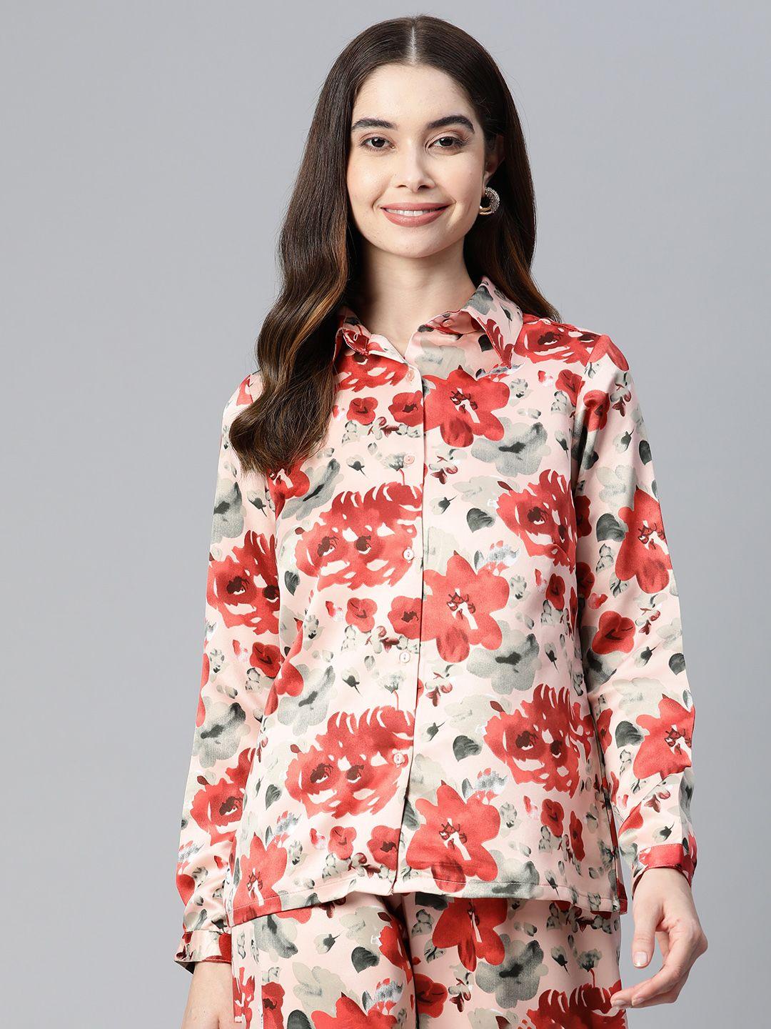 pluss floral printed casual shirt