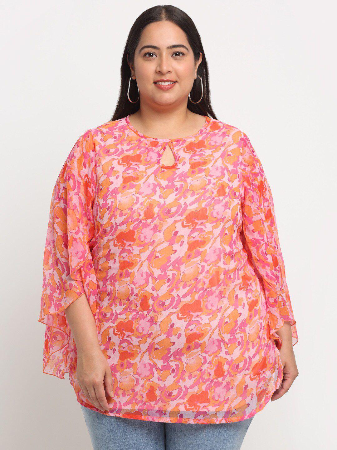 pluss floral printed longline top