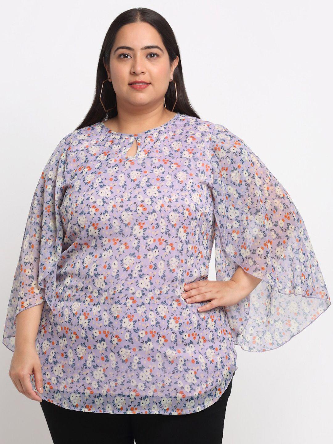 pluss floral printed longline top