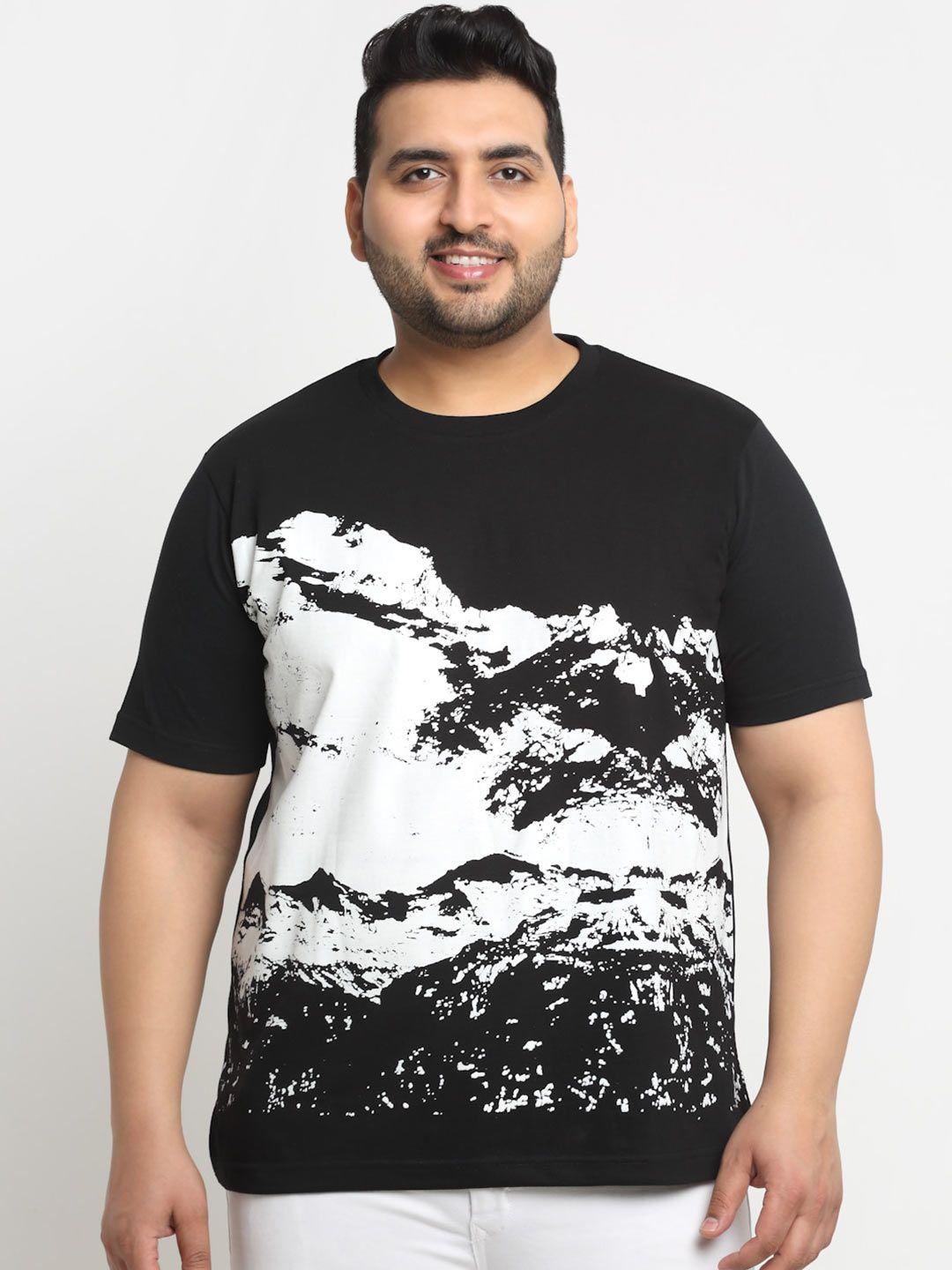 pluss plus size graphic printed cotton t-shirt