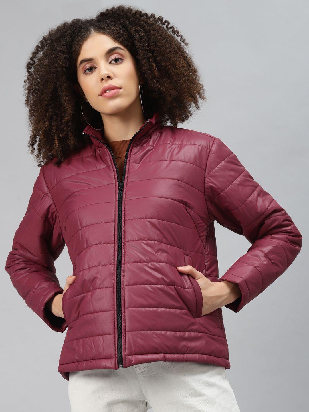 pluss women burgundy padded jacket