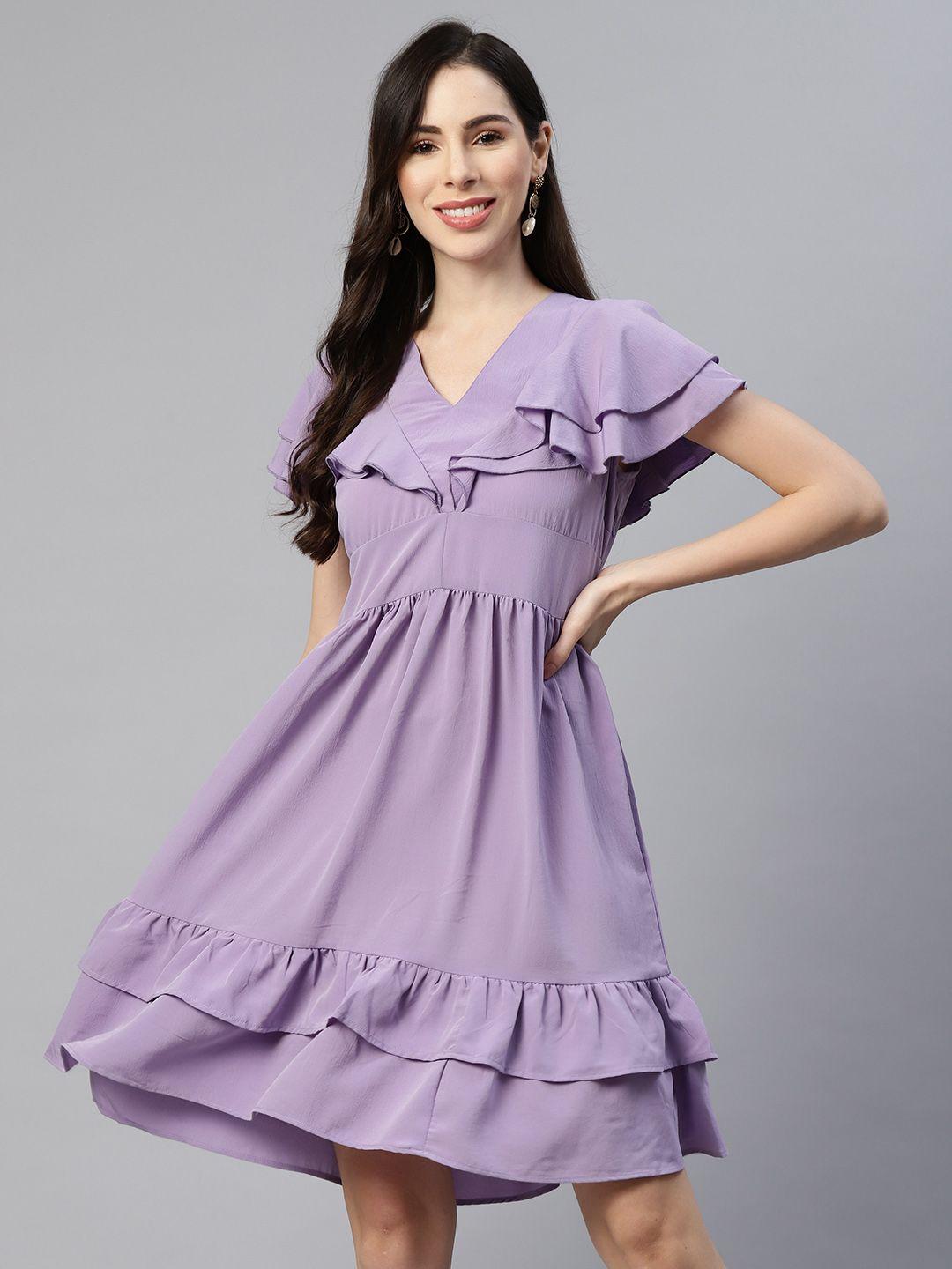 pluss women mauve solid a-line dress