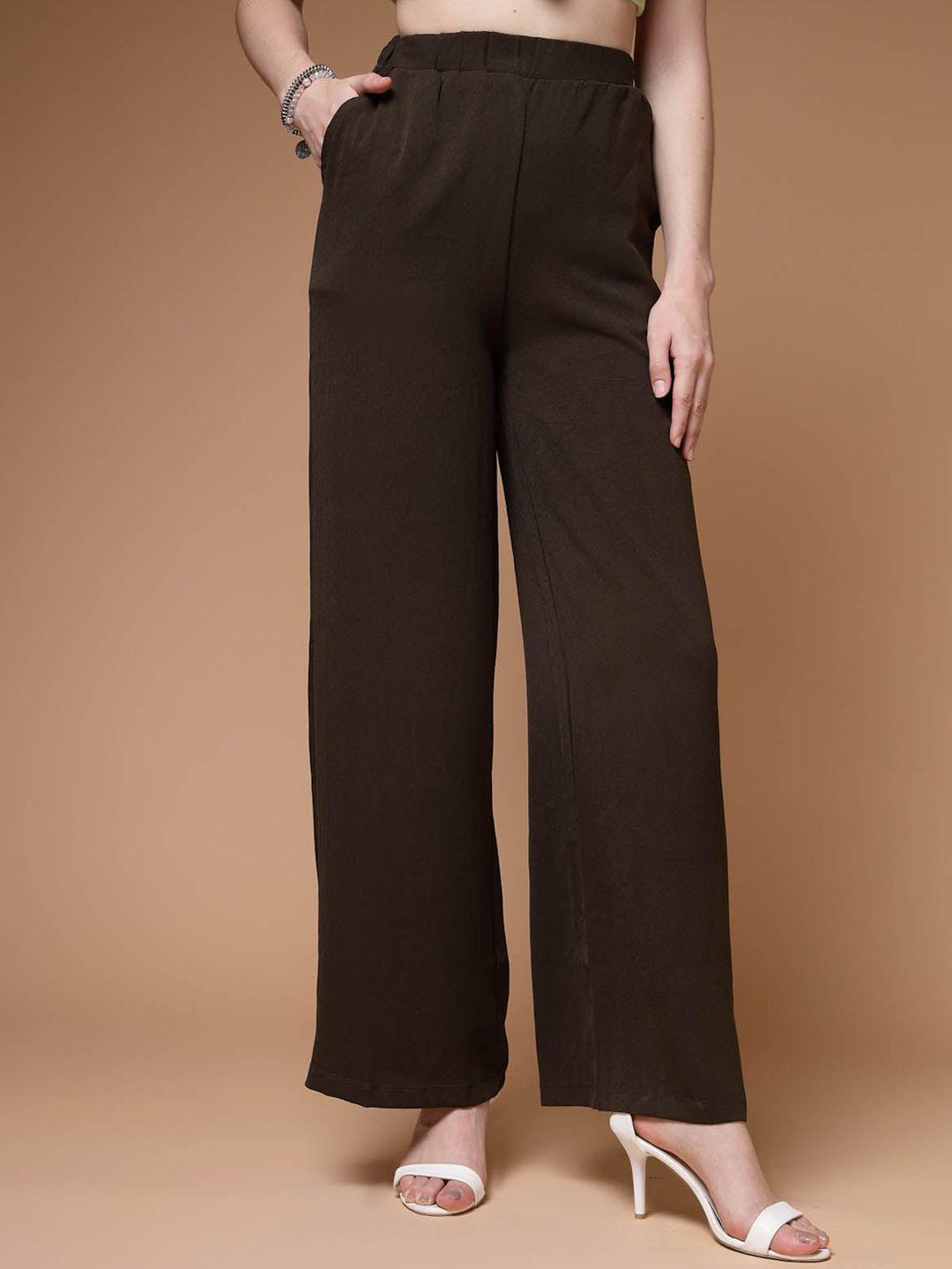 pluss women mid-rise parallel trousers