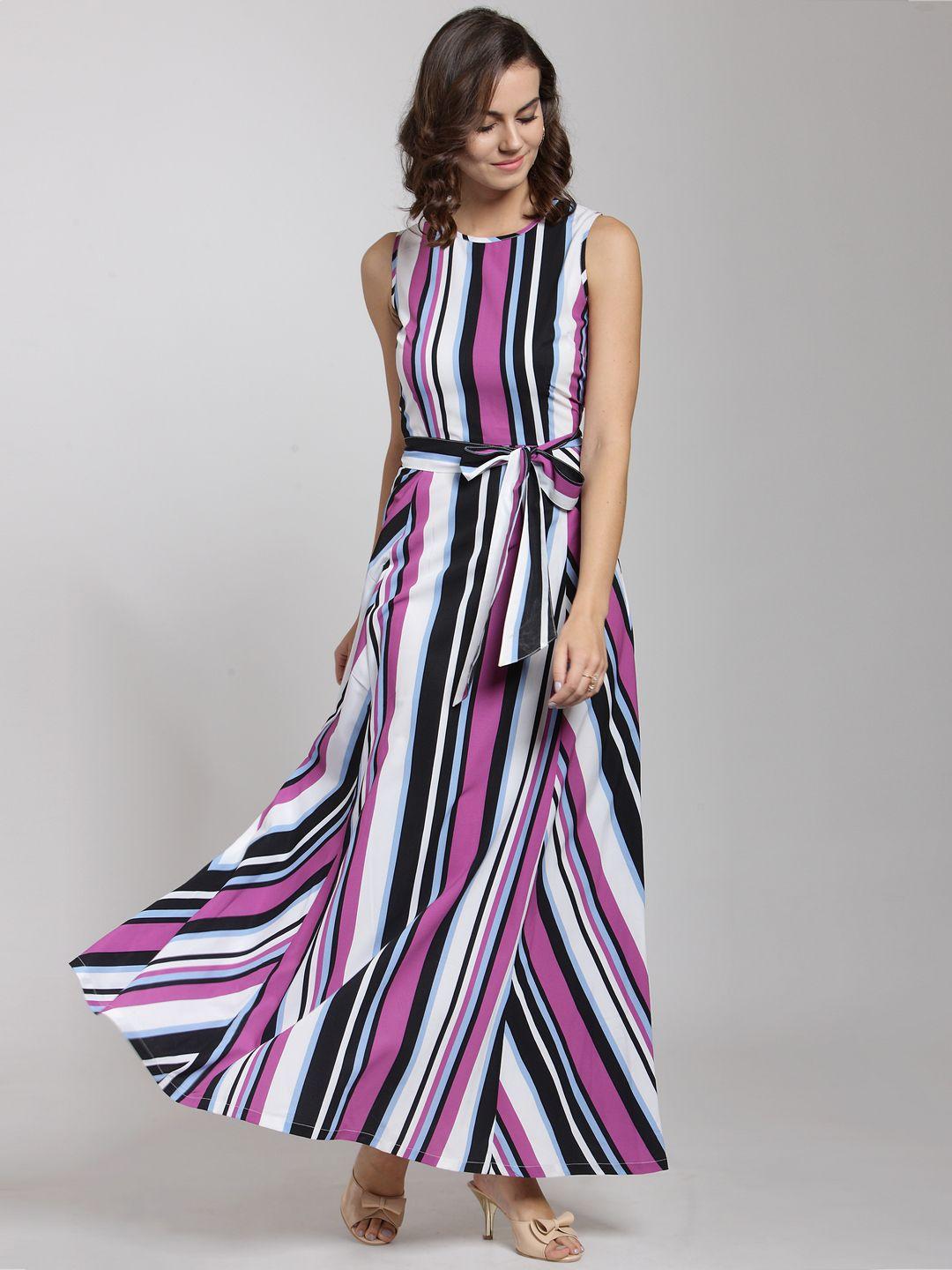 pluss women multicoloured striped maxi dress