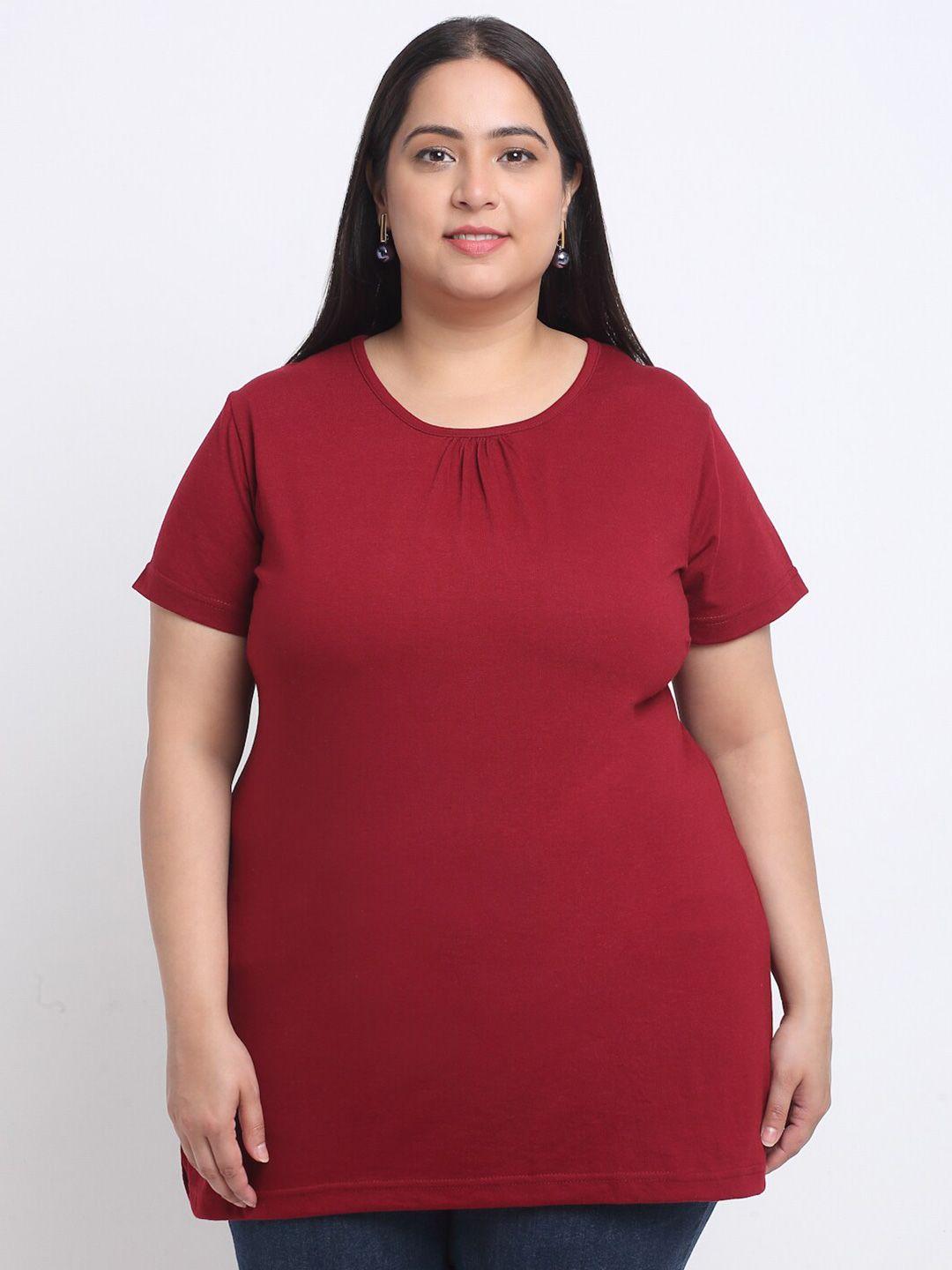 pluss women plus size longline cotton t-shirt