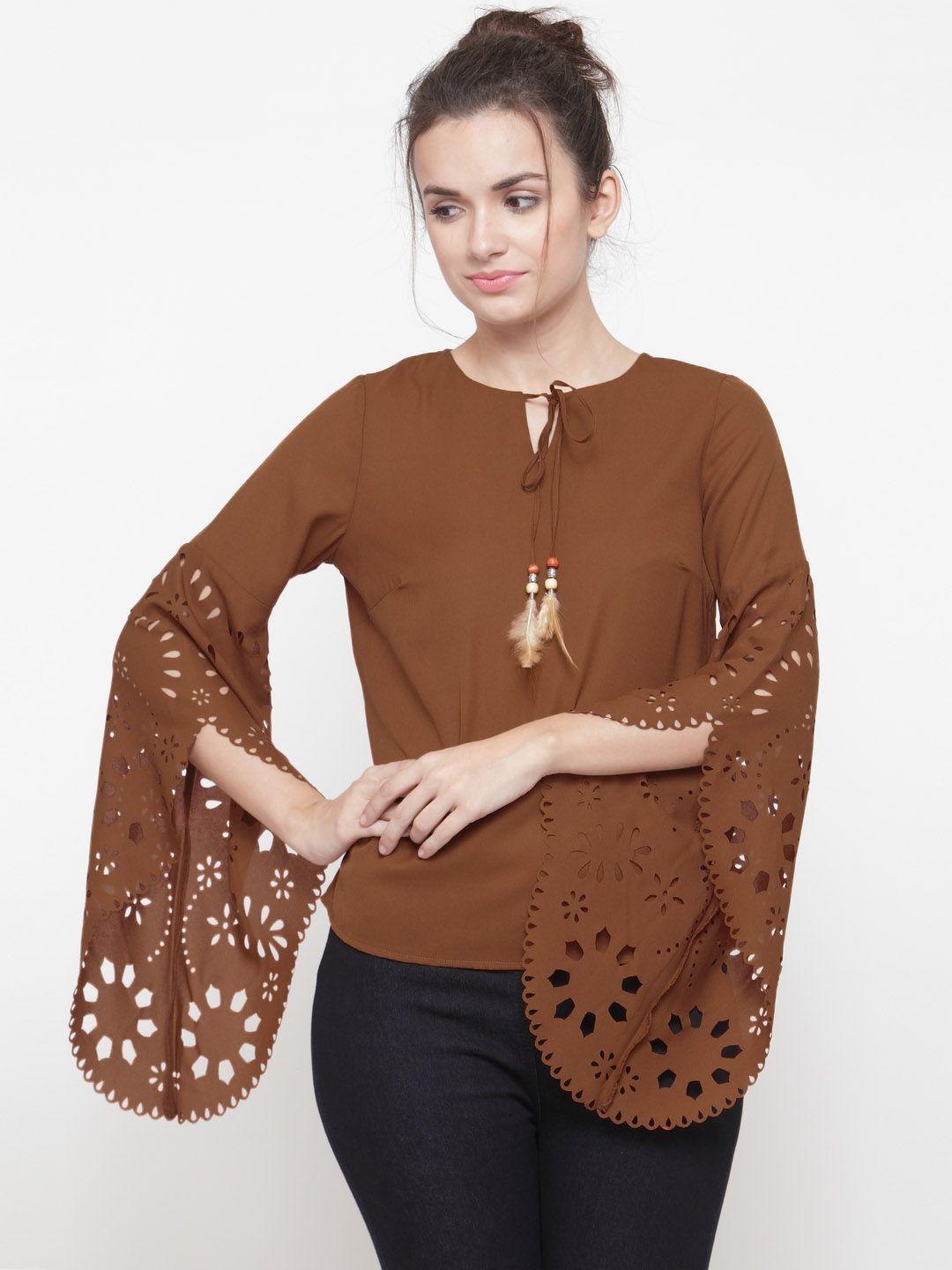 pluss women rust solid top