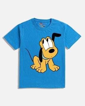 pluto-print round-neck t-shirt