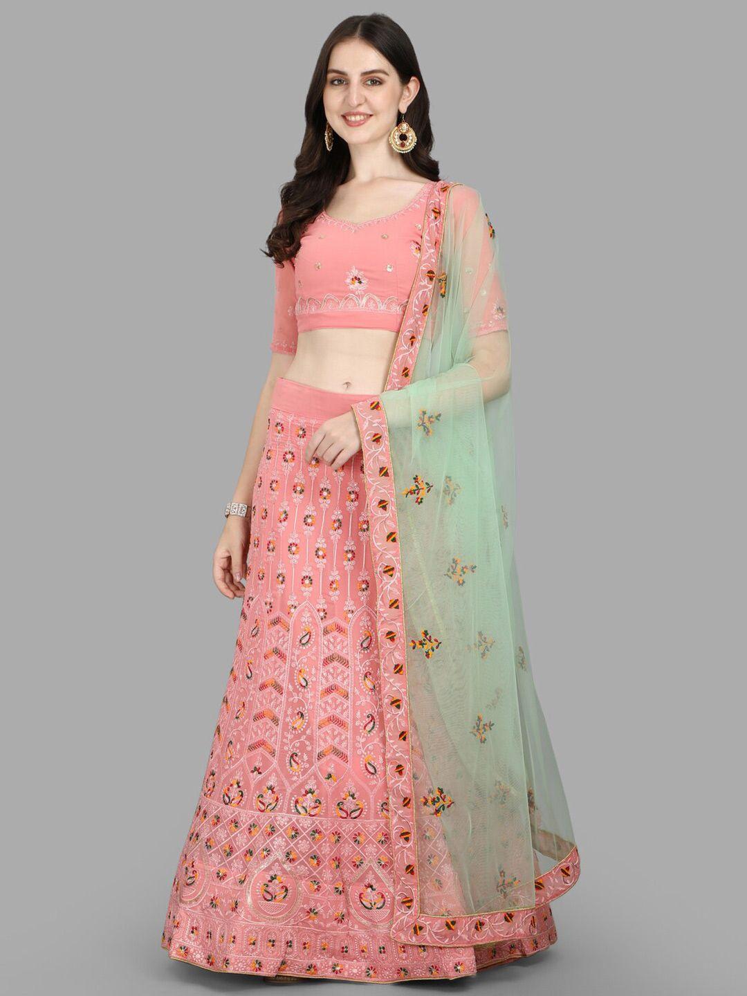 pmd fashion embroidered ready to wear lehenga & blouse dupatta