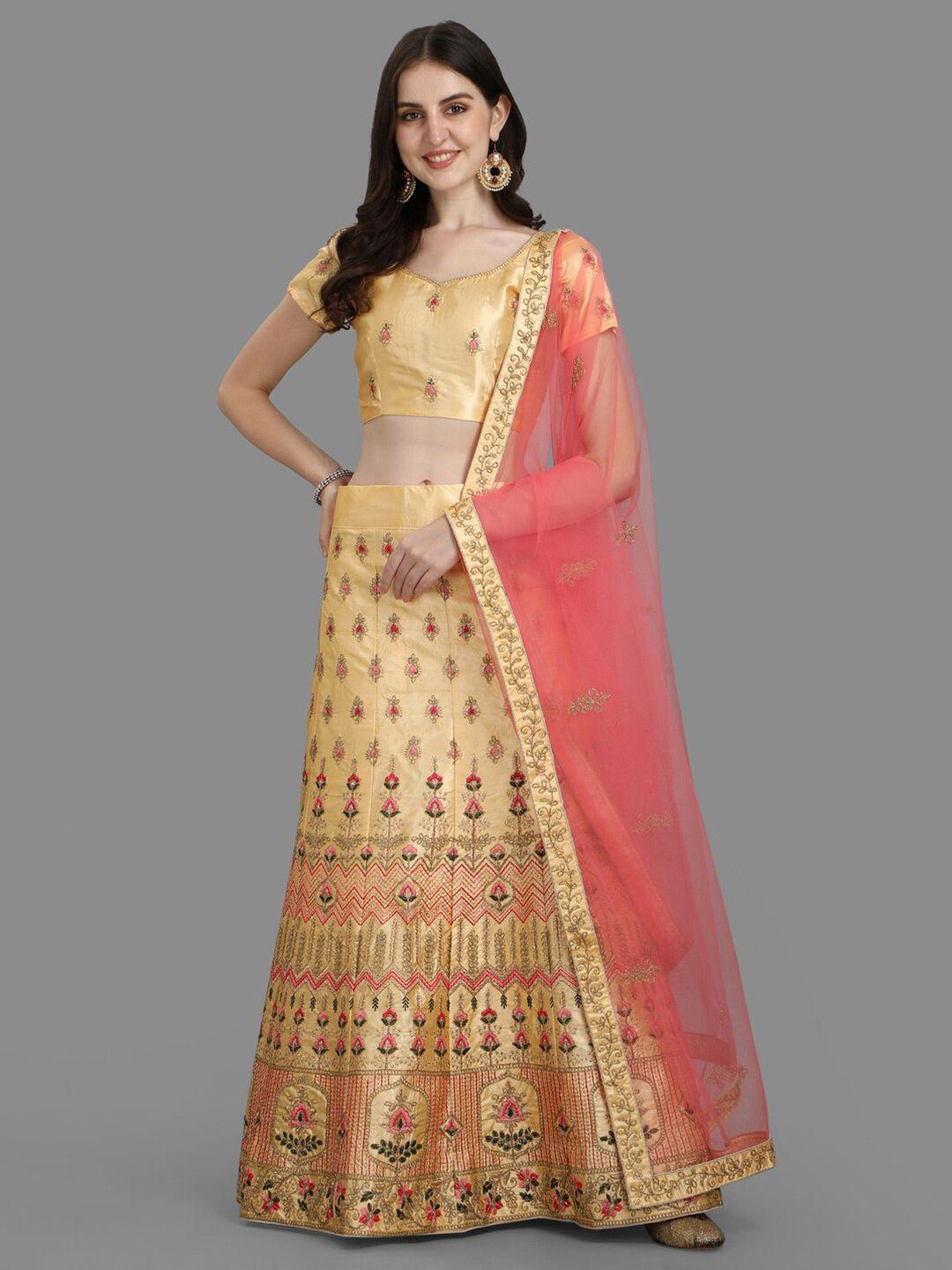 pmd fashion embroidered ready to wear lehenga & blouse dupatta