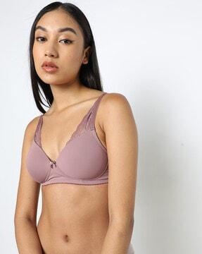 pnw ec10 non-wired padded bra with lace panels