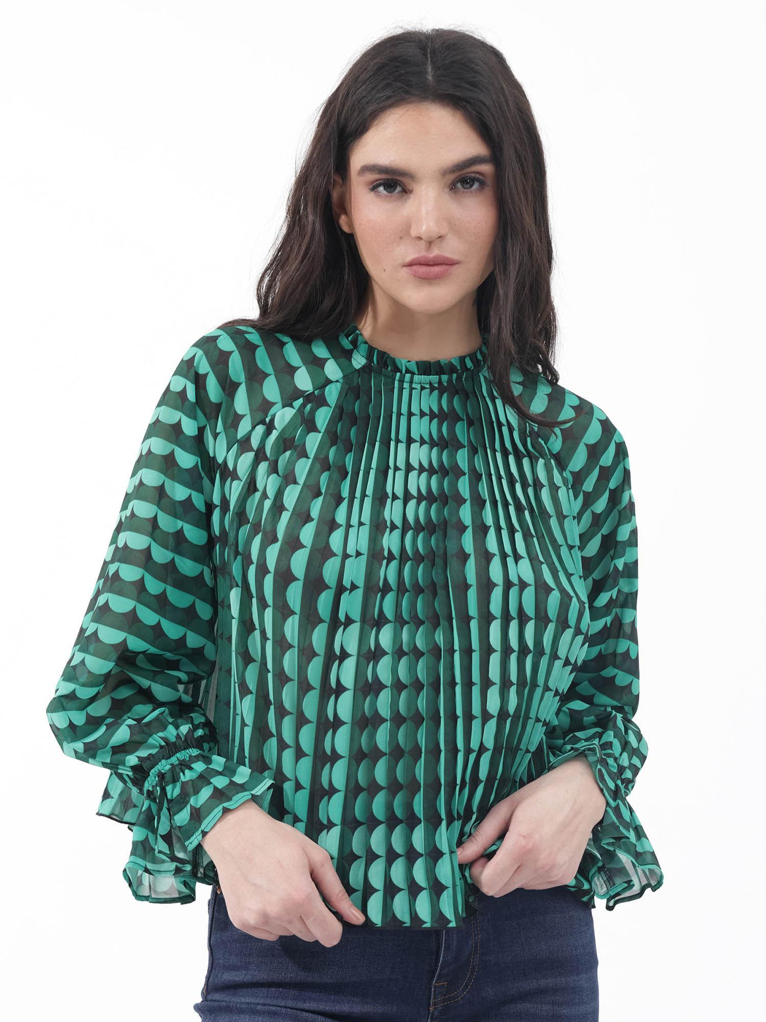 poehler primary green printed top