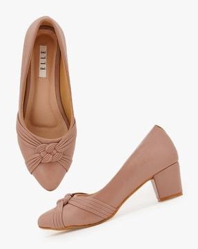 pointed-toe block heeled shoes