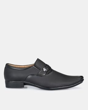 pointed-toe slip-on formal shoes