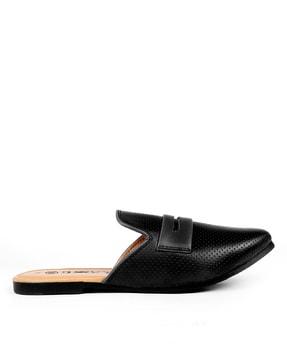 pointed-toe slip-on mules
