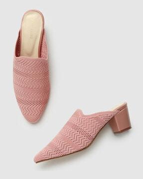 pointed-toe block heeled mules