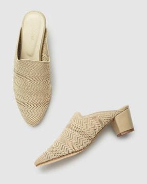 pointed-toe block heeled mules