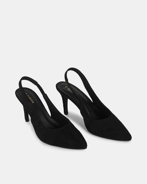 pointed-toe kitten heeled sandals