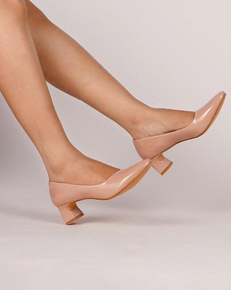 pointed-toe pumps with block heels