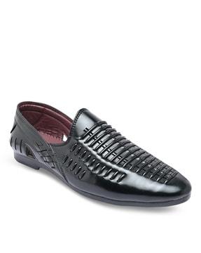 pointed-toe slip-on formal shoes