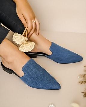 pointed-toe slip-on mules