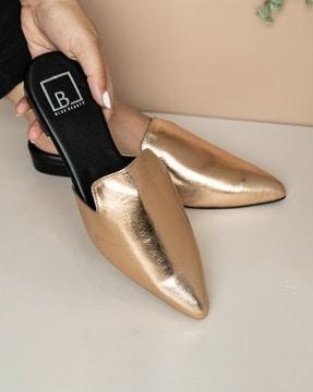 pointed-toe slip-on mules