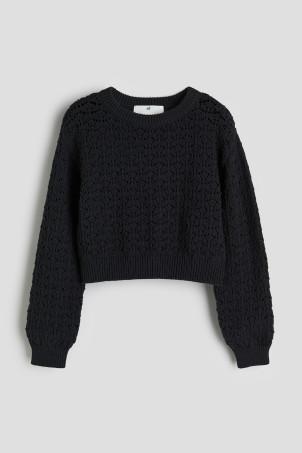 pointelle-knit jumper