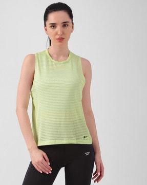 pointelle-knit regular fit sleeveless top