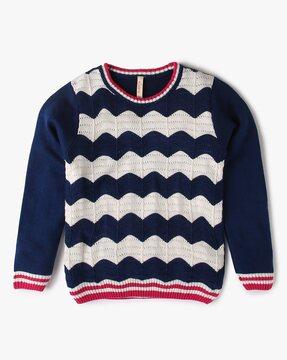 pointelle knit sweater
