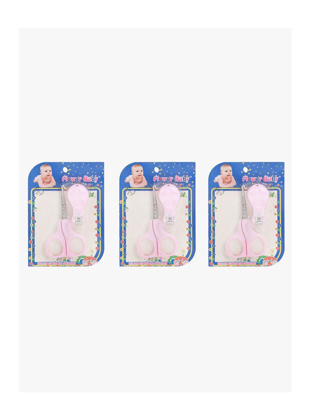 pokory kids pack of 3 pink nail cutter and scissors sets