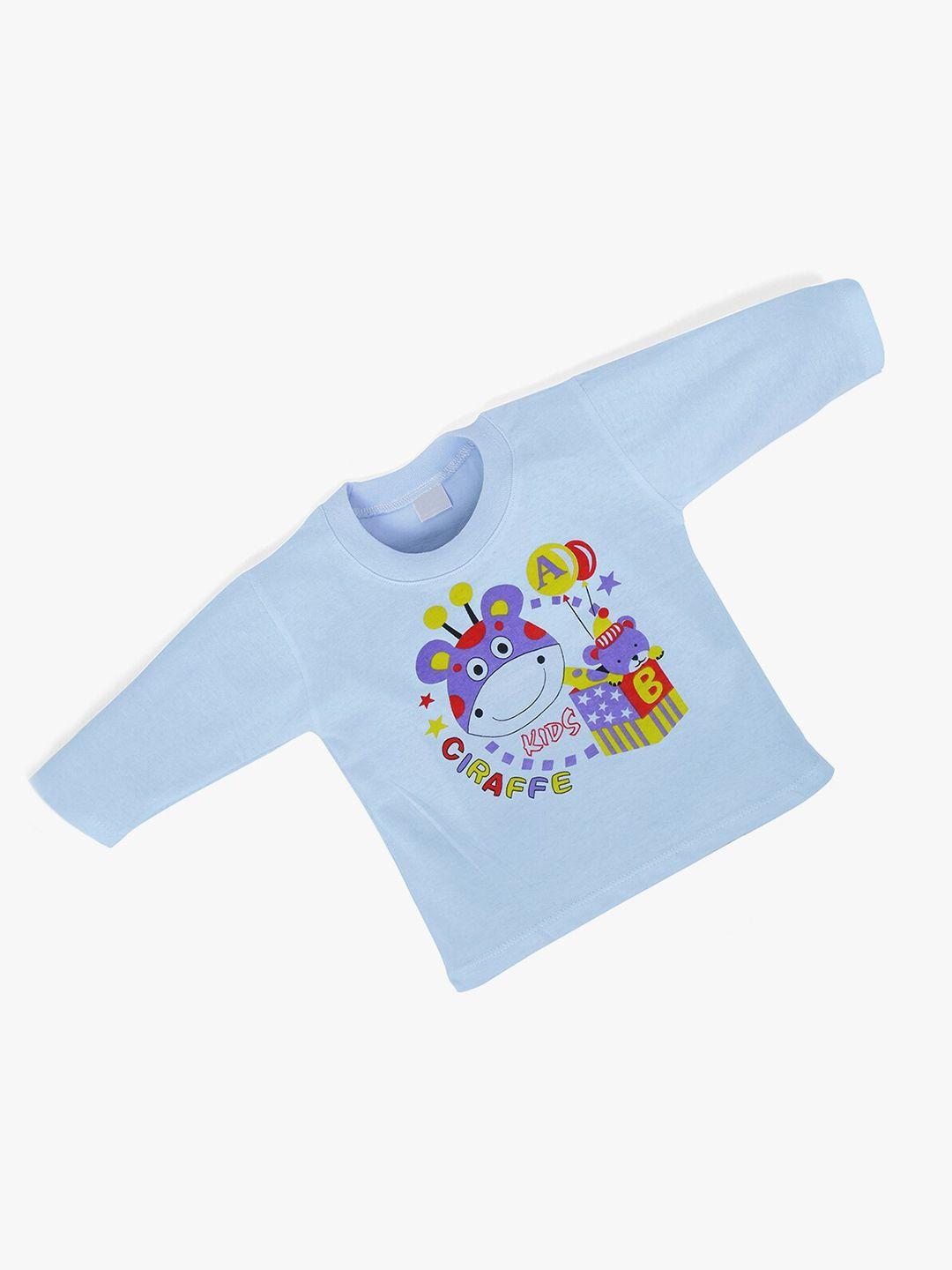 pokory infant blue & red graphic print cotton running t-shirt