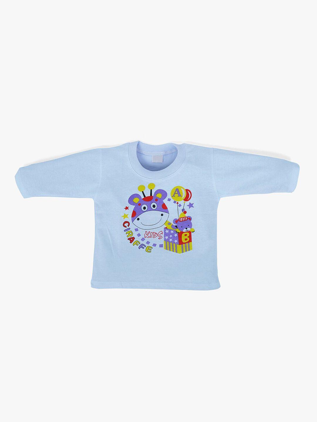 pokory infant kids blue cotton printed t-shirt