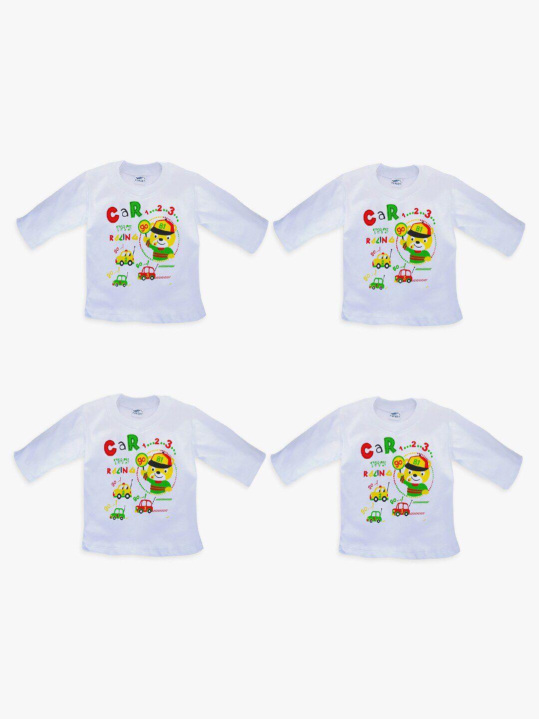 pokory infant kids pack of 4 cotton assorted printed t-shirts