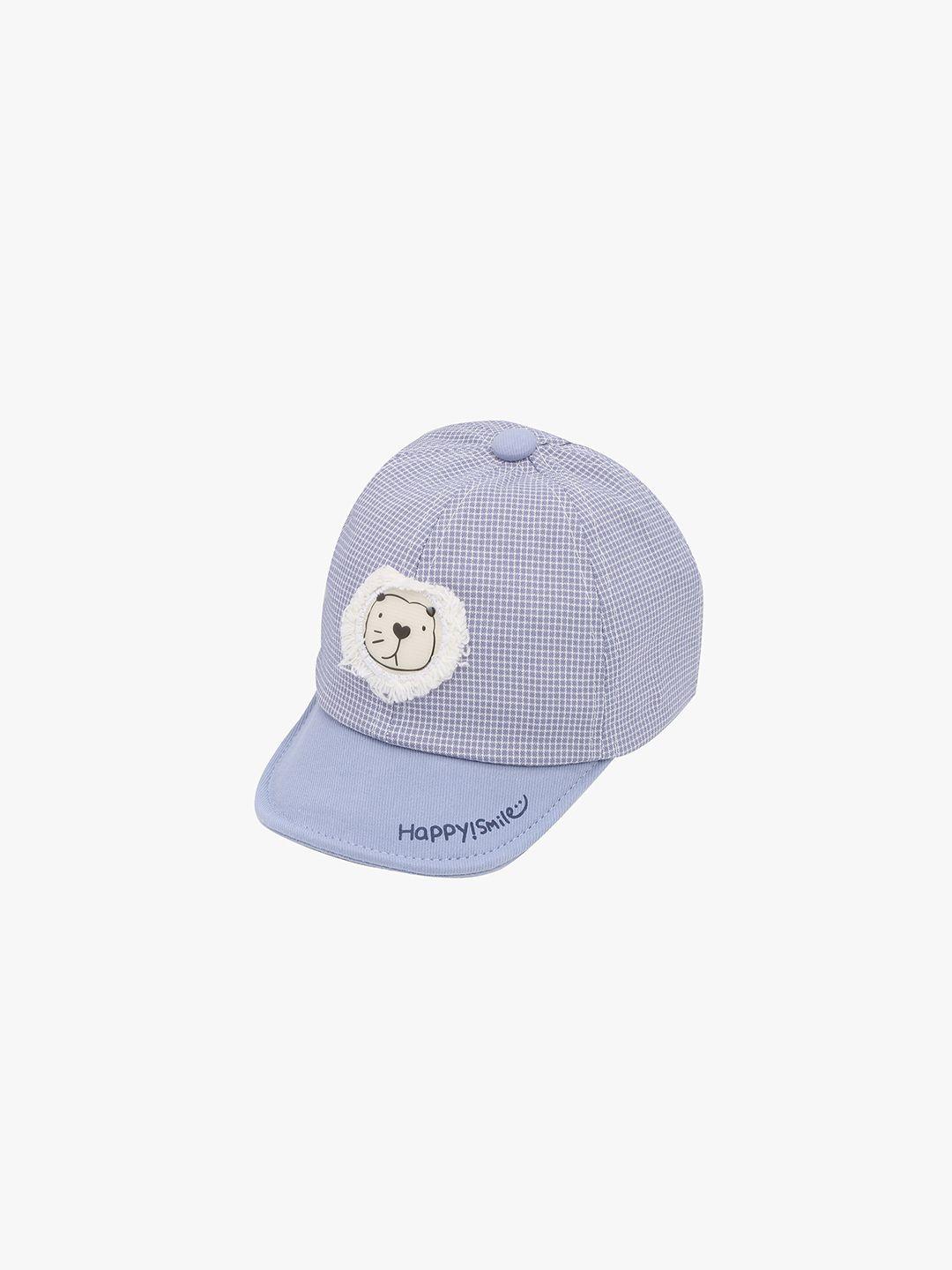 pokory unisex kids blue & white printed baseball cap