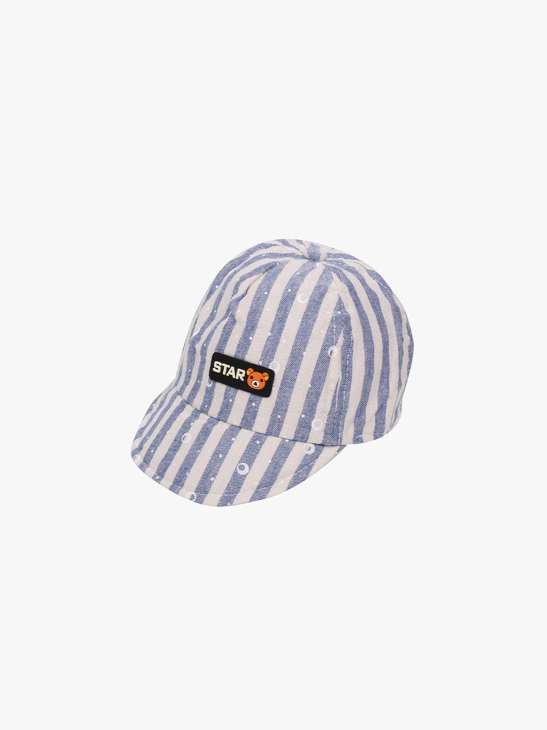 pokory unisex kids blue & white printed baseball cap