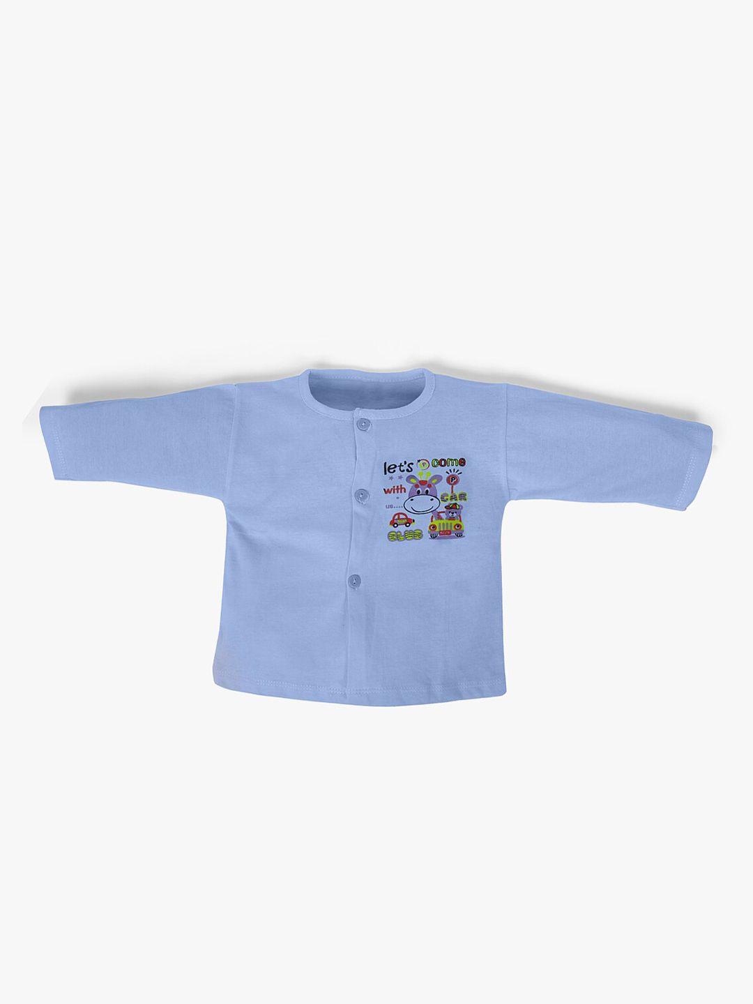 pokory unisex kids blue henley neck t-shirt