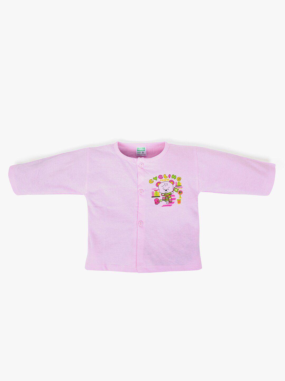 pokory unisex kids pink henley neck t-shirt