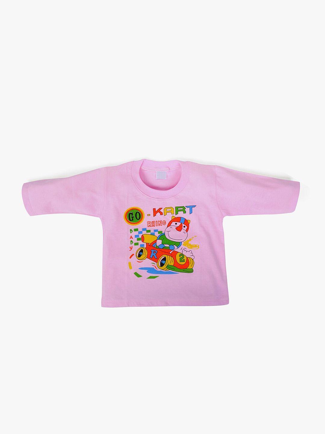 pokory unisex kids pink typography printed  t-shirt
