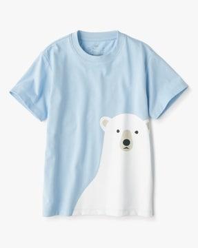 polar bear print round-neck t-shirt