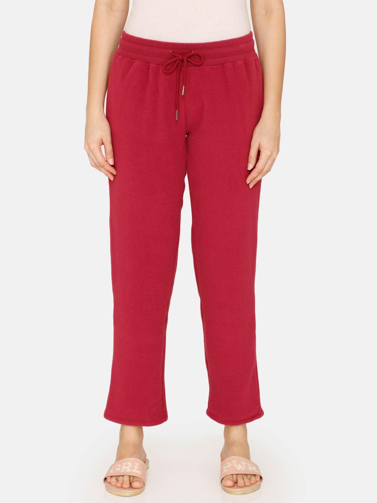 polar fleece knit poly lounge pant - beujolais