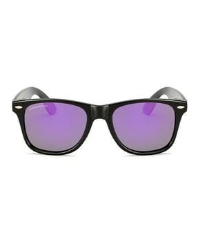 polarized square sunglasses with plastic frame- atom purple