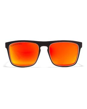 polarized square sunglasses with plastic frame- flash sunset