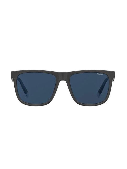 polaroid 203424 blue polarized square sunglasses