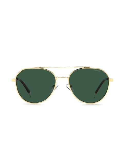 polaroid 204801j5g56uc green polarized aviator